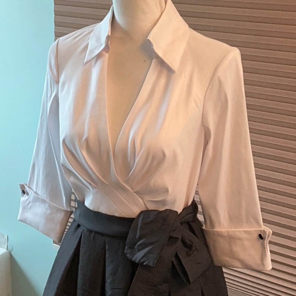 Black A-Line Maxi Wrap Dress for Cocktail - Picture 2 of 6